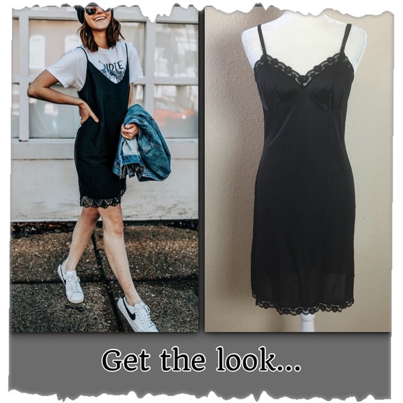 Lorraine Dresses & Skirts - Vintage Lorraine Black Slip Dress